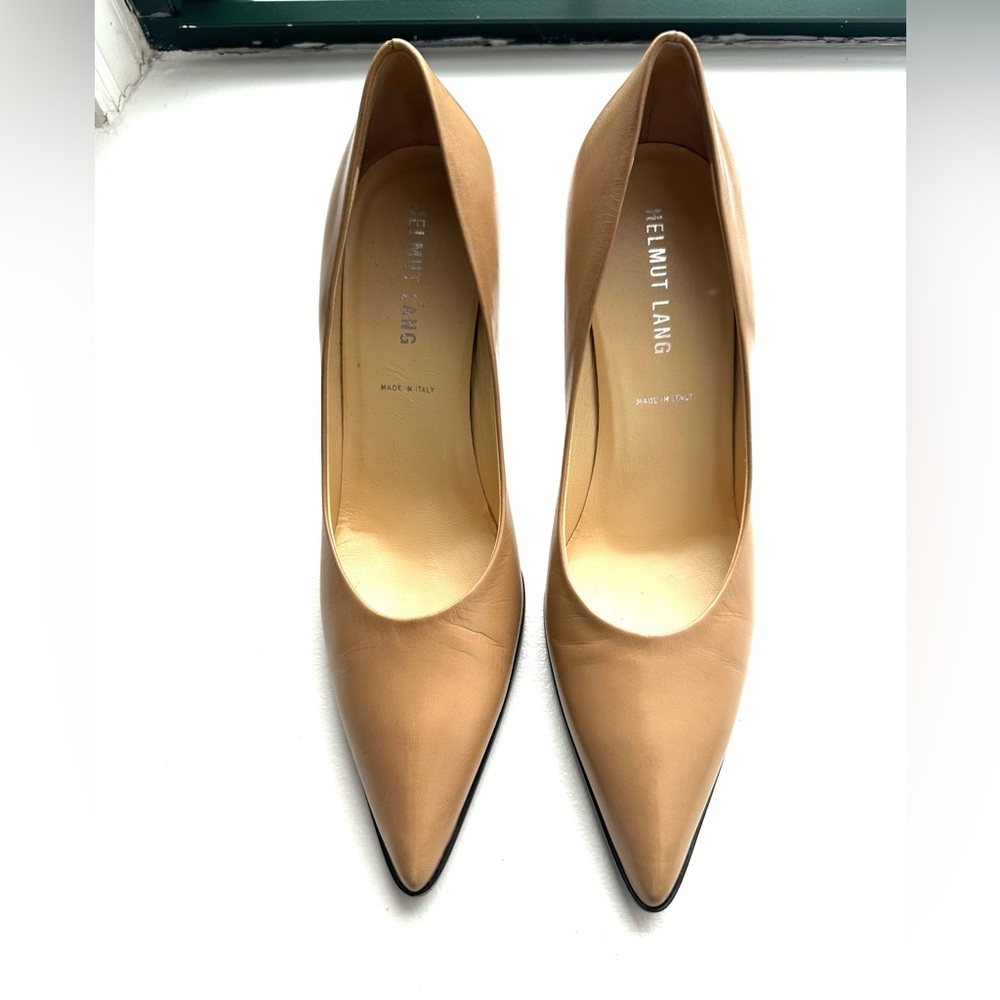 Helmut Lange 90’s NWT  Women's Beige Leather Heels